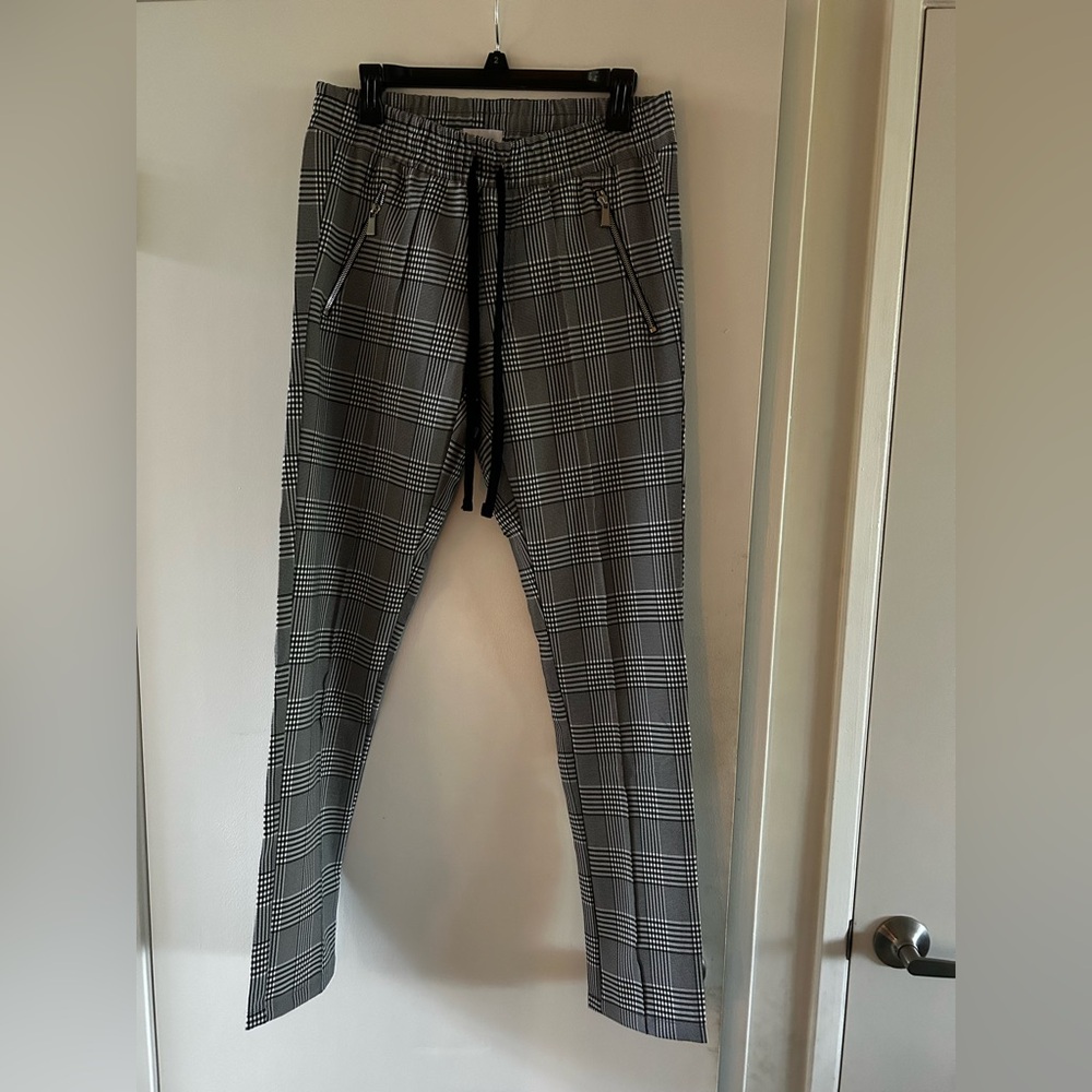 Christos Men's Gray Plaid Pants